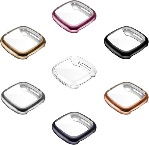 [7 عبوات] واقي الشاشة أوميكي متوافق مع فيتبيت سينس وفيرسا 3 غطاء حافظة الساعة الذكية ، متعدد الألوان in Kuwait