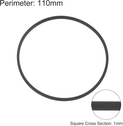 HARFINGTON 2 قطعة أحزمة آلة شريط كاسيت 1 مم مربع 110 مم طول (مطوية 55 مم) مطاط لإصلاح مسجل الكاسيت، أسود in Kuwait