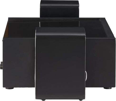 Crosley CR7017B-BK Coda 3-Speed Bluetooth Turntable and FM Radio Shelf System with Matching Stereo Speakers, Black in Kuwait