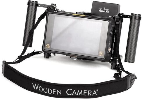 Wooden Camera Director's Monitor Cage v3 with Carbon Fiber Handgrips, Universally Compatible with Any Monitor up to 9 inches, Includes Neck Strap and Sun Shade in Saudi Arabia