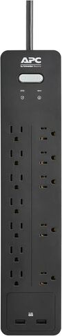 APC Surge Protector Power Strip, PH12, 2160 Joules, Flat Plug, 12 Outlet Power Cord Strip Black in Saudi Arabia