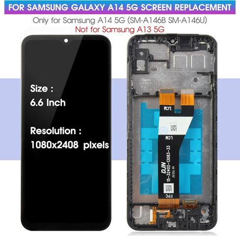 for Samsung Galaxy A14 5G Screen Replacement for Samsung A14 5G Display for Galaxy A14 5G LCD SM-A146P A146U Digitizer Touch Screen Assembly Repair Parts with Frame(US Version) in Saudi Arabia