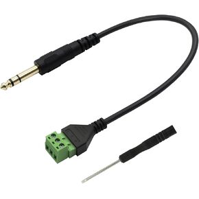 PNGKNYOCN 6.35mm TRS Screw Terminal Connector Cable 30CM 1/4" Stereo Audio Male to 3 Pin Screw Terminal Female Microphone Balun Solderless Converter Adapter Cable（3Pole/M） in Saudi Arabia