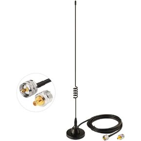 Bingfu Vehicle Car Mobile Ham Radio Antenna Dual Band VHF UHF | 136-174MHz 400-520MHz Magnetic Base PL259 Male Antenna for BTECH ICOM Midland Yaesu TYT AnyTone Amateur Two Way Radio in Saudi Arabia