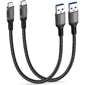 كابل USB A إلى USB C بطول 6.6 أقدام، ونقل بيانات بسرعة 10 جيجابت في الثانية وكابل شحن سريع 60 وات 3 أمبير، وكابل USB C 3.1/3.2 لأجهزة Android Auto Samsung S21/S20/S10/Note 20 وiPad Pro وSony XZ وLG أجهزة أخرى من النوع C