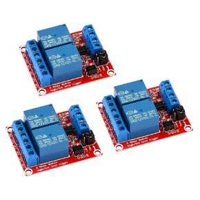 FORIOT 3 قطعة 2 قناة وحدة التتابع تيار مستمر 12 فولت مع Optocoupler لوحة حمراء تدعم الزناد عالي أو منخفض المستوى in Kuwait