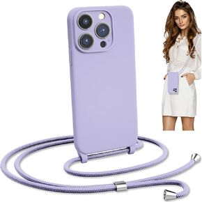 جراب blaspins Crossbody Lanyard لهاتف iPhone 13، رقبة متقاطعة، حامل قابل للتعديل قابل للإزالة، حماية من السقوط مقاوم للصدمات، غطاء حافظة سيليكون بدون استخدام اليدين 6.1 بوصة، حزام 150 سم، iP13 - أزرق