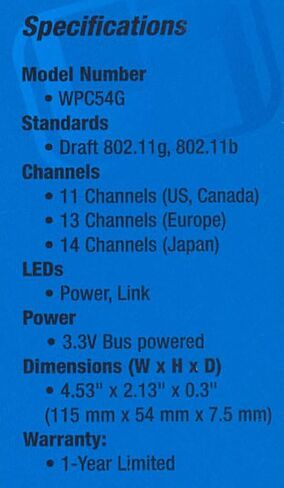Cisco-Linksys WPC54G Wireless-G محول حاسوب محمول in Saudi Arabia