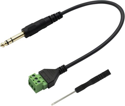 PNGKNYOCN 6.35mm TRS Screw Terminal Connector Cable 30CM 1/4" Stereo Audio Male to 3 Pin Screw Terminal Female Microphone Balun Solderless Converter Adapter Cable（3Pole/M） in Saudi Arabia