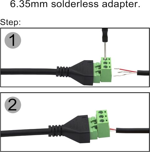 PNGKNYOCN 6.35mm TRS Screw Terminal Connector Cable 30CM 1/4" Stereo Audio Male to 3 Pin Screw Terminal Female Microphone Balun Solderless Converter Adapter Cable（3Pole/M） in Saudi Arabia