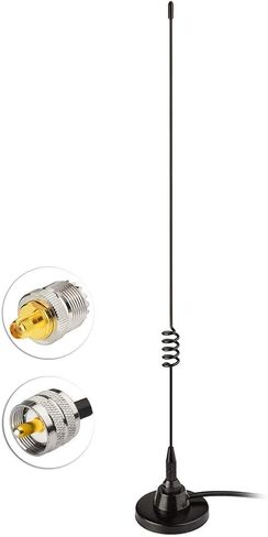 Bingfu Vehicle Car Mobile Ham Radio Antenna Dual Band VHF UHF | 136-174MHz 400-520MHz Magnetic Base PL259 Male Antenna for BTECH ICOM Midland Yaesu TYT AnyTone Amateur Two Way Radio in Kuwait