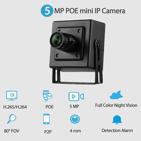 5MP Mini Fisheye POE IP Camera,1.7mm Lens 180° Wide Viewing Angle P2P Remote View CCTV Video IP POE Camera,Small Indoor Fisheye Security Camera H.265 (I706-3-P-HS) in Saudi Arabia