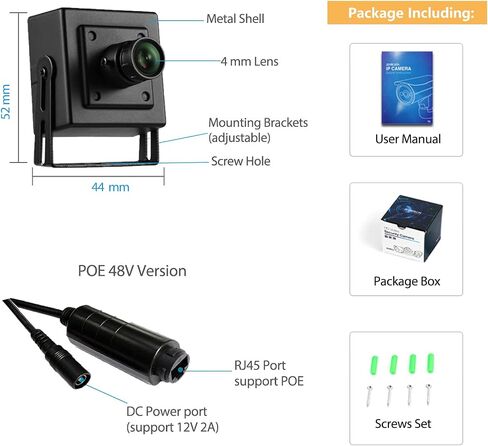 5MP Mini Fisheye POE IP Camera,1.7mm Lens 180° Wide Viewing Angle P2P Remote View CCTV Video IP POE Camera,Small Indoor Fisheye Security Camera H.265 (I706-3-P-HS) in Saudi Arabia