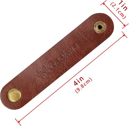 Geekria Power Cord Organizer Earphone Winder Cable Straps, Charging Cable Ties, USB Cords Bandage/Headphone Cable Clips, Holder Rustic Cord Management System with Handmade Faux Leather (10PCS) in Saudi Arabia