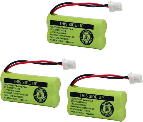 QBLPOWER BT-183342 BT-283342 BT-166342 BT-266342 BT-162342 BT-262342 بطارية CS6114 CS6419 CS6719 EL52300 CL80111 هاتف لاسلكي (عبوة من 3) in Kuwait