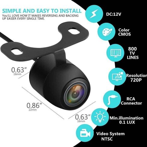 170° Wide Angle HD Rear View Reversing Camera, Waterproof Reverse Car Camera Backup HD IR Night Vision Led Rear View Parking in Saudi Arabia
