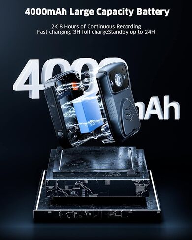 كاميرا BOD-y بدقة 4K بدقة 40 ميجابكسل، وكاميرا BOD-y مقاومة للماء ببطاقة SD سعة 128 جيجا مع نظام تحديد المواقع العالمي (GPS) وتسجيل الفيديو بزاوية واسعة 170 درجة وتسجيل حلقة رؤية ليلية بالأشعة تحت الحمراء لمسجل إنفاذ القانون وحراس الأمن in Kuwait