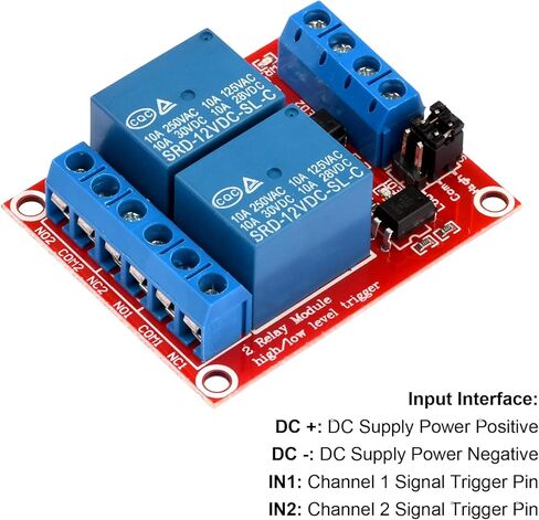 FORIOT 3 قطعة 2 قناة وحدة التتابع تيار مستمر 12 فولت مع Optocoupler لوحة حمراء تدعم الزناد عالي أو منخفض المستوى in Kuwait