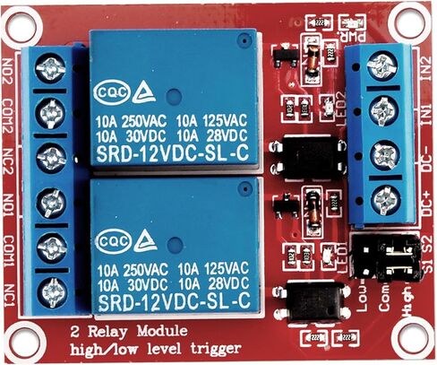 FORIOT 3 قطعة 2 قناة وحدة التتابع تيار مستمر 12 فولت مع Optocoupler لوحة حمراء تدعم الزناد عالي أو منخفض المستوى in Kuwait