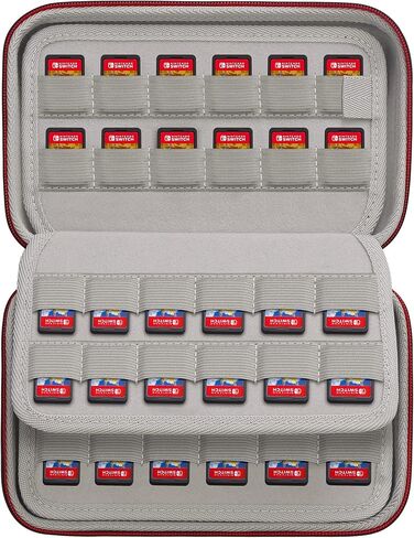 حامل حقيبة تخزين Elonbo 96 فتحة لبطاقات الذاكرة SD وخراطيش ألعاب Nintendo Switch وبطاقة ألعاب PS Vita وبطاقات Micro SD، رمادي in Saudi Arabia