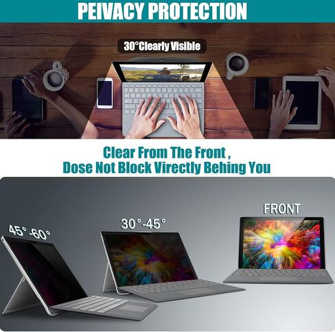 واقي شاشة خصوصية Surface Pro X، شاشة خصوصية قابلة للإزالة مضادة للضوء الأزرق متوافقة مع Surface Pro X/Surface Pro 8 (13 بوصة 2021/2019)، أسود in Kuwait