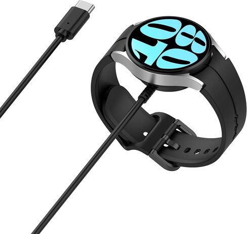 USB-C Charger Intended for Samsung Galaxy Watch 6 /Watch 6 Classic/Watch 5 /Watch 5 Pro Charger Type-C Charging Stand Dock Portable Galaxy Charger Cord Smartwatch Accessories (Black&Black) in Saudi Arabia