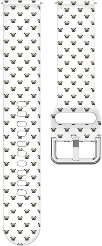 Honeexy Band, (Pug Dog Pattern) Compatible with Samsung Galaxy Watch 5 / PRO, Galaxy Watch 4 Classic, Flexible Soft Silicone Watch Strap Bracelet Wristband Replacement Smartwatch Band in Kuwait