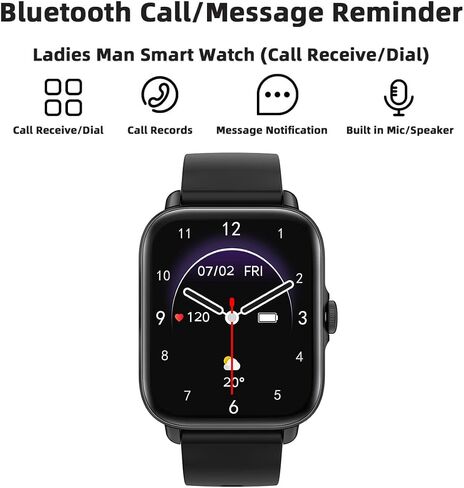 Bctemno Smart Watch Smart Watches for Women(Answer/Make Call), Watch for Men1.7 Smartwatch Fitness Tracker for Android and iOS Phones with Heart Rate Sleep Tracking, 28 Sport Modes, Blood Oxygen in Kuwait