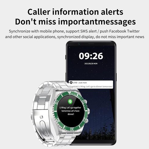 ساعة لولوكا الذكية، بلوتوث، مكالمات رياضية، أوضاع رياضية، تذكير بالرسائل، ساعة ذكية لهواتف Android، iOS، ستانلس ستيل، رجال الأعمال in Saudi Arabia