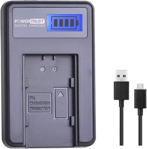 PowerTrust 1x BN-VG121 BN-VG121US VG121US Battery + LCD USB Charger for JVC Everio GZ-E Series BN-VG138, BN-VG138US, BN-VG107, BN-VG107U, BN-VG107US, BN-VG114, BN-VG114U, BN-VG114US in Saudi Arabia