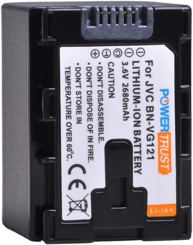 PowerTrust 1x BN-VG121 BN-VG121US VG121US Battery + LCD USB Charger for JVC Everio GZ-E Series BN-VG138, BN-VG138US, BN-VG107, BN-VG107U, BN-VG107US, BN-VG114, BN-VG114U, BN-VG114US in Saudi Arabia
