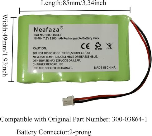 300-03864-1 7.2v 1500mAh Battery Replacement Compatible with Honeywell Alarm Lynx WALYNX-RCHB-SC Honeywell Lynx Touch K5109, L3000, L5000, L5100, L7000 in Saudi Arabia