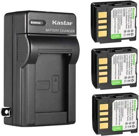 Kastar 1-Pack BN-VF707U Battery and AC Wall Charger Replacement for JVC BN-VF707U BN-VF707UE BN-VF707US BN-VF714U BN-VF714UE BN-VF714US BN-VF733U BN-VF733UE BN-VF733US Battery, AA-VF7 AA-VF7U Charger in Saudi Arabia