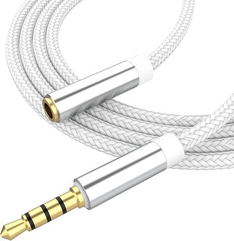 3.5mm Male to Female Audio Cable, 3.5mm Headphone Stereo Jack Extension Cord for Phones, Tablets, MP3 Players and More (6.6Ft / 2M, Black) in Kuwait