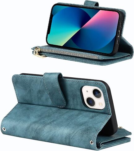 Crossbody Wallet for iPhone 14 / iPhone 13 Case with Strap,6.1",Purple in Saudi Arabia