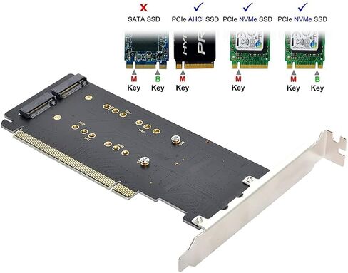 Chenyang Dual 2X NVME M.2 AHCI to PCIE Express 3.0 Gen3 X8 X16 Raid Card VROC Raid0 Hyper Adapter (Only Supports motherboards with Detachable PCI-E Channels) in Kuwait