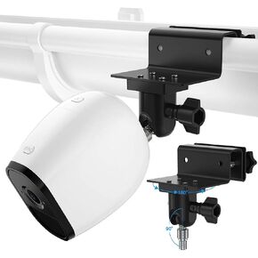 Gutter Mount for Arlo Pro 4/Pro 3/Arlo Ultra 2/Arlo Ultra/Arlo Essential/Arlo Solar Panel, No Drill Mount for eufy Cam 2C Pro/2C/eufy SoloCam C210/SoloCam C120(Black, 1 Pack)
