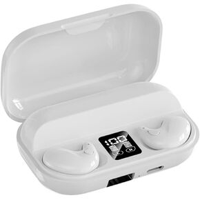 سماعات أذن Loluka غير مرئية للنوم سماعات أذن بلوتوث لاسلكية حقيقية ستيريو هاي فاي موسيقى IPX4 سماعات رأس غير مرئية مقاومة للماء مع حقيبة شحن بيضاء in Kuwait