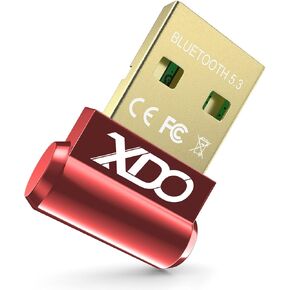 محول USB بلوتوث 5.3 للكمبيوتر المكتبي، توصيل وتشغيل حقيقي اي دي ار ميني بلوتوث دونجل وجهاز ارسال للابتوب والكمبيوتر ويندوز 11/10/8.1 (احمر-04) in Kuwait