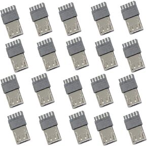 20PCS Micro USB Male Port Connector 5 Pin USB Connectors Straight Jack Solder Micro-USB Repair Replacement Adapter in Saudi Arabia