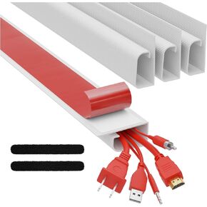 Cable Management ProOffice 96in J Channel Cable Raceways - 6X 16in Black No Screw/No Drill Computer Cord Organizer - Cable Channels for Wire Management Under Desk with Adhesive in Kuwait