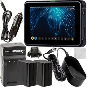 شاشة Atomos Shinobi مقاس 7 بوصات 4K HDMI/SDI وحزمة الطاقة - تتضمن: ملحقات الشركة المصنعة + 2X بطاريات NP-F975 ذات العمر الممتد + شاحن بطارية AC/DC سريع للمنزل والسفر + قطعة قماش للتنظيف من الألياف الدقيقة in Kuwait