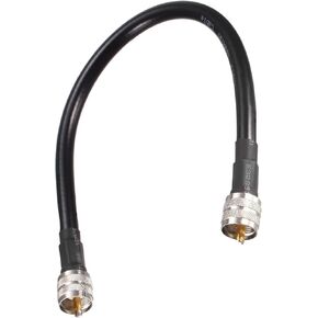 كيبل محوري RG213 من ريباور UHF (PL259) ذكر الى UHF (PL259) ذكر، [لجهاز استقبال راديو الهوائي] - 1 قدم/ 50 اوم / اسود / قطعة واحدة in Kuwait