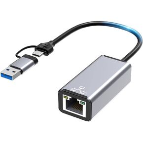 محول يو إس بي إلى إيثرنت، محول يو إس بي سي إلى إيثرنت RJ45، محول شبكة إيثرنت 10/100/1000 جيجابت ايثرنت لماك بوك برو/إير، آيباد برو، سيرفس برو، نوت بوك يو سي 164، جالاكسي S21/S20، آي ماك، XPS in Kuwait