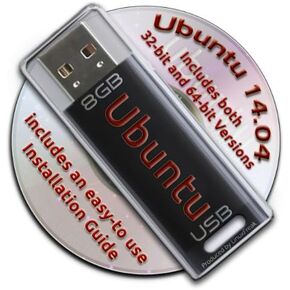 Ubuntu Linux 14.04 Bootable 8GB USB Flash Drive - Contains Both 32-bit and 64-bit. in Saudi Arabia