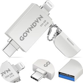 MFi Certified 128GB iPhone Photo-Stick-USB-C iPhone-Flash Drive Photo-Storage-Thumb-Drive iPhone Backup Stick iPhone Memory Storage for iPhone 15/14/13/12/11 iPad Mac PC Android