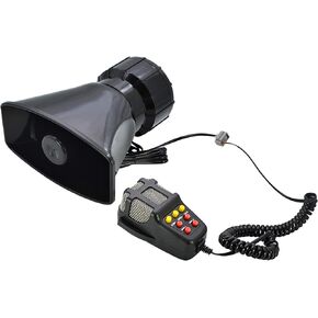 Safego Police Siren Speaker Car Pa System, Dc12v 100w 7 Tones Wired Handheld Microphone Loudspeaker Emergency Siren Electronic