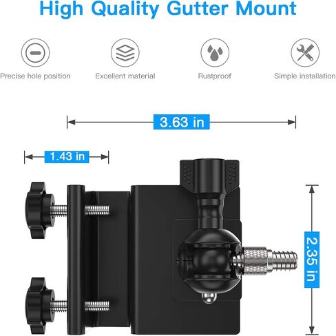 Gutter Mount for eufyCam 2C/2C Pro/3C/for Arlo Essential/Pro 5S/Pro 3/Ultra 2 and More Security Camera with Standard 1/4'' Screw (White, 2 Pack) in Saudi Arabia
