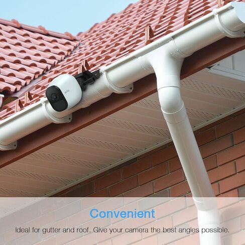 Gutter Mount for eufyCam 2C/2C Pro/3C/for Arlo Essential/Pro 5S/Pro 3/Ultra 2 and More Security Camera with Standard 1/4'' Screw (White, 2 Pack) in Saudi Arabia