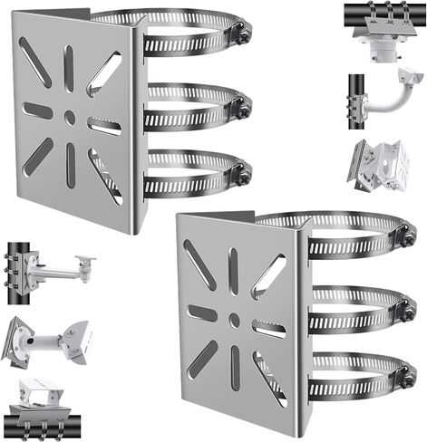 Universal Wall Mounting Bracket with 3 Loops | Stainless Steel Vertical Pole Mount Adapter for CCTV Security Camera PTZ Dome Indoor Outdoor AP Access Point Client CPE in Saudi Arabia